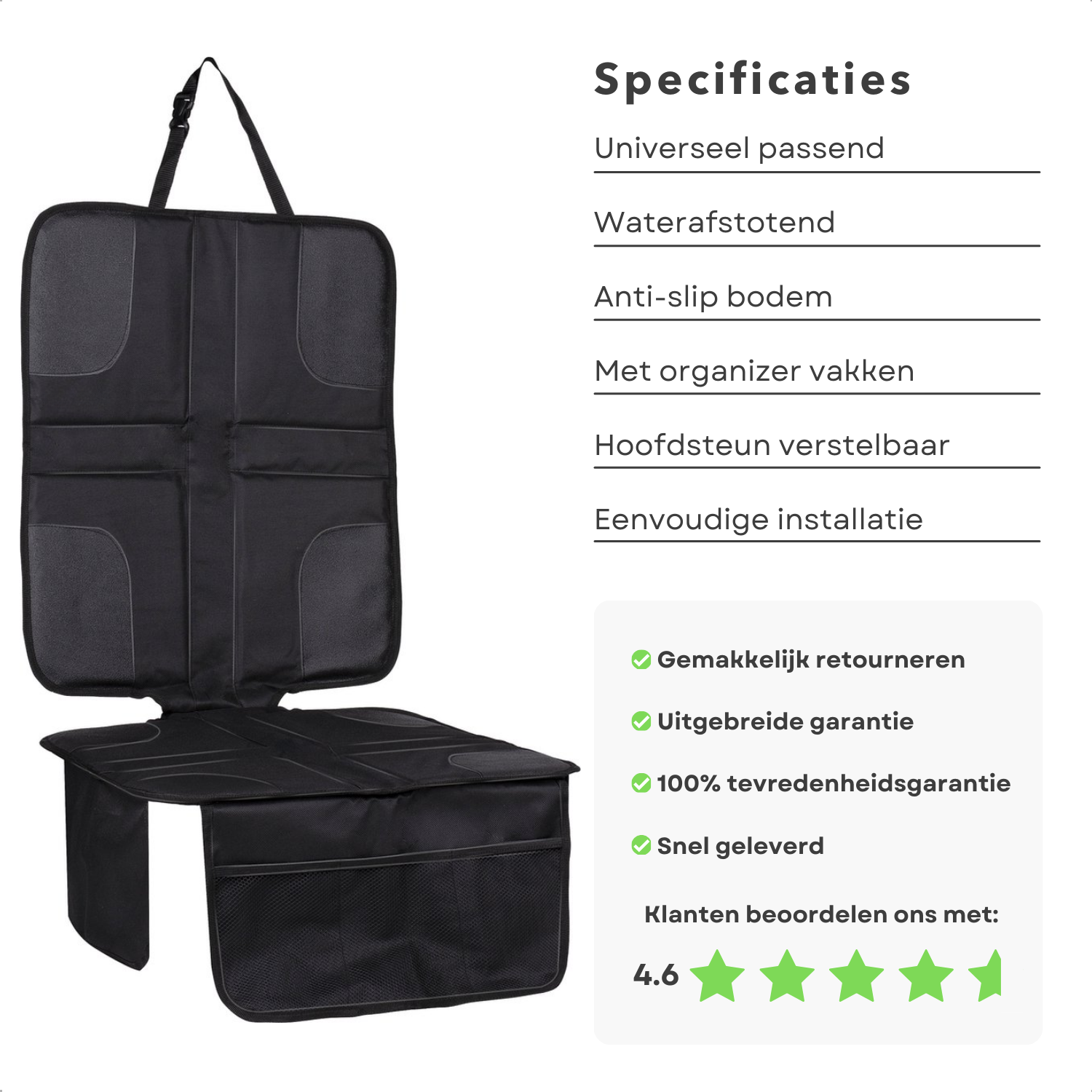 Luxe Beschermhoes en Auto Organizer voor in de auto grijs 56 x 40 cm - Autostoel Organizer Luxe Beschermhoes en Auto Organizer voor in de auto grijs 56 x 40 cm - Autostoel Organizer
