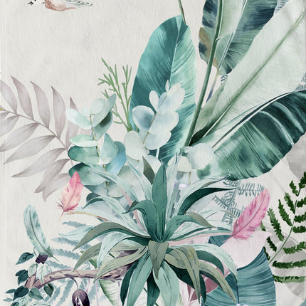 Tropisch Strandlaken 100x180 cm - Bloemen en Bladeren Print - Multi Kleuren - Poly Velours