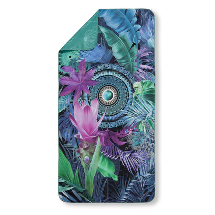 Luxe Strandlaken 50x100 cm - Tropische Bloemen en Bladeren Print - Multi - Polyvelvet - Voor Sport & Reizen