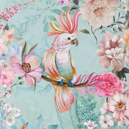 Strandlaken 100x180 cm - Papegaai en Bloemen Print - Multi - Poly Velours - Good Morning