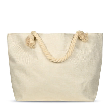 Strandtas met Pauw en Mandala Print - Groen - 43x60 cm - Oeko-Tex Gecertificeerd - Stijlvolle Polyester Strandtas met Touw Handvat