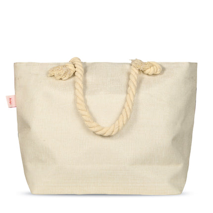 Strandtas 43x60 cm - Mandala en Bloemenprint - Multi - Oeko-Tex Gecertificeerd - 100% Polyester Linnen - Stijlvolle Strandtas met Touw Handvat