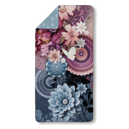 Sporthanddoek 50x100 cm - Mandala en Bloemen Print - Multi - 100% Microvezel - Oeko-Tex Gecertificeerd