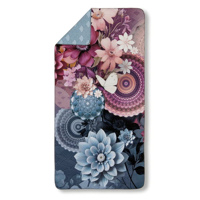 Sporthanddoek 50x100 cm - Mandala en Bloemen Print - Multi - 100% Microvezel - Oeko-Tex Gecertificeerd