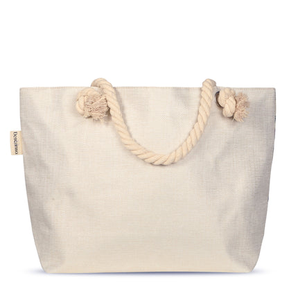 Strandtas Descanso 43x60 cm - Bloemen en Bladeren Print - Groen - Oeko-Tex Gecertificeerd - 100% Polyester Linnen