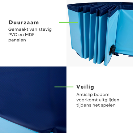 Cheqo® Honden Zwembad - Hondenzwembad Opvouwbaar - Opzetzwembad Huisdier - Hondenbad - Dierenbad - Bad Voor Middelgrote Honden - Blauw