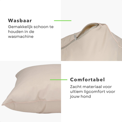 Cheqo® Hondenkussen - Huisdierbed - Hondenmand - Benchkussen - Hondenbed - Waterdicht - Voor Grote Honden - Beige
