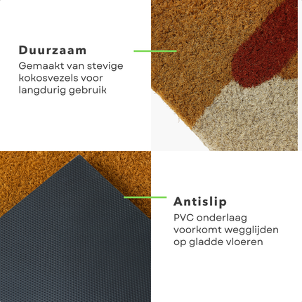 Cheqo® Kerst Deurmat - Kokos Deurmat - Kerstdecoratie Deurmat