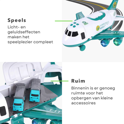 Cheqo® Speelgoed Vliegtuig - Speelgoedvliegtuig - Licht en Geluid - Kindervliegtuig - Kunststof