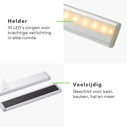 Cheqo® Kastverlichting LED met Vewegingssensor- Keukenverlichting op Batterij - LED Kast Verlichting Draadloos - Kastlamp met Sensor - Lamp met Sensor - Sensor Verlichting Kast - Keuken en Slaapkamer