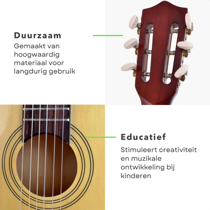 Cheqo® Akoestische Kindergitaar - Gitaar voor Kinderen - Kinder Gitaar - Speelgoed Gitaar - Perfect voor Beginners - Houten Constructie - Muziekinstrument voor Kinderen