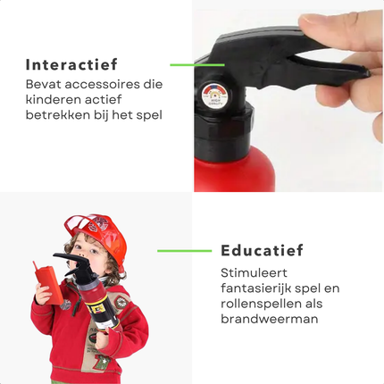 Cheqo® Brandweer Speelgoed Set - Brandweerman Set - 7-Delig - Educatief Speelgoed voor Kinderen - Inclusief Accessoires