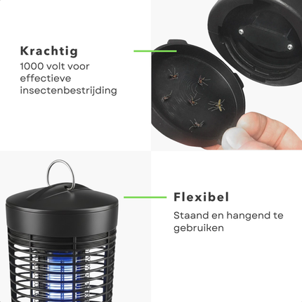 Cheqo® Vliegenlamp - Insectenlamp - Insectendoder - Insectenkiller - Elektrische Vliegenlamp - Elektrische Insectendoder - Muggenlamp - Muggenvanger - Vliegenvanger - Elektrische Vliegenvanger - UV Vliegenlamp