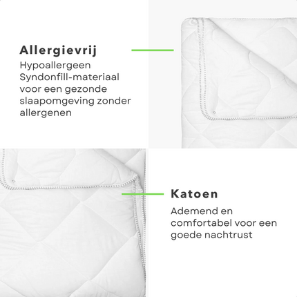 Cheqo® 4 Seizoenen Katoenen Dekbed - 140x200 - 100% Katoen -Beddengoed - Anti-Allergie - Zomerdekbed - Winterdekbed - Hotel Kwaliteit - All Season - Extra Comfort - Polyester - Machinewasbaar Dekbedden