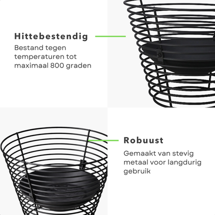 Cheqo® Vuurkorf - Vuurkorf Buiten - Vuurkorf Zwart - Vuurkorf Rond - Vuurschaal - Vuurschaal Buiten - Vuurschaal Zwart - Tuinhaard - Tuinhaard Buiten - Terrashaard - Terrashaard Buiten