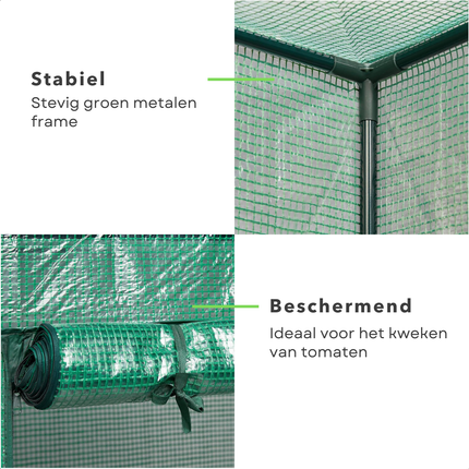 Cheqo® Tomatenkas - Tomaten Kweekkas - Tomaten Serre - Kweekkas - Broeikas - Foliekas - Tuinkas - Plantenkas - Koude Kas - Mini Tuinkas - Kleine Tuinkas - Tomatenkas Met Deur - Tomatenkas Voor Balkon - Tomatenkas Voor Tuin