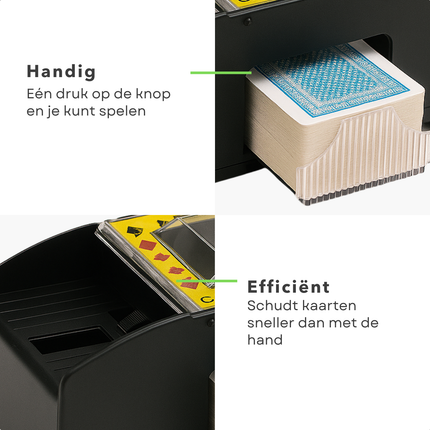 Cheqo® Elektrische Kaartenschudmachine - Speelkaarten Schudder Kaartenschudder Kaarten Schudmachine - Automatische Kaartschudder 2 Decks - Op Batterij