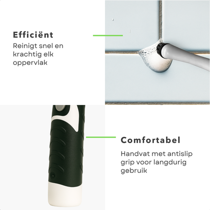 Cheqo® Elektrische Schoonmaakborstel - Schoonmaakborstel Elektrisch - Schrobborstel - Badkamer En Keuken - Compact En Draagbaar - Waterdicht IPX5 - Antisliphandgreep - Moeilijk Bereikbare Plekken - Hardnekkig Vuil - 4 Opzetborstels
