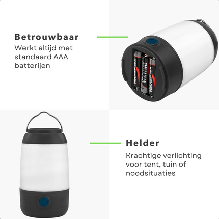Cheqo® Camping Lantaarn - Campinglamp - Kampeerlamp - Tentlamp - LED Camping Lantaarn - LED Campinglamp - LED Lantaarn - Camping Lamp - Draagbare Campinglamp - Hangende Campinglamp - Ophangbare Campinglamp - Noodlamp - Noodverlichting
