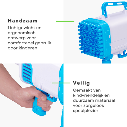 Cheqo® Bellenblaas Pistool - Bubble Gun - Bellenblazer - Bellenblaasmachine - Waterpistool - Inclusief Bellenblaas Navulling