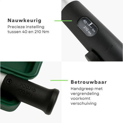 Cheqo® Automatische Momentsleutel - Moment Sleutel - Professionele Kwaliteit - Uiterst Nauwkeurig - Zichtvenster Afleesbaar - Vergrendeling Handgreep - Torque Wrench
