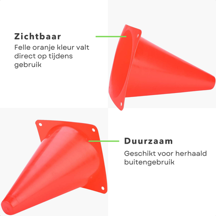 Cheqo® Pionnen - Pilonnen - Verkeerskegel - Verkeerskegels - Markeringspionnen - Markeringshoedjes - Trainingshoedjes - Training Kegels - Slalom Pionnen - Voetbal Pionnen - Sport Pionnen - Oranje Pionnen