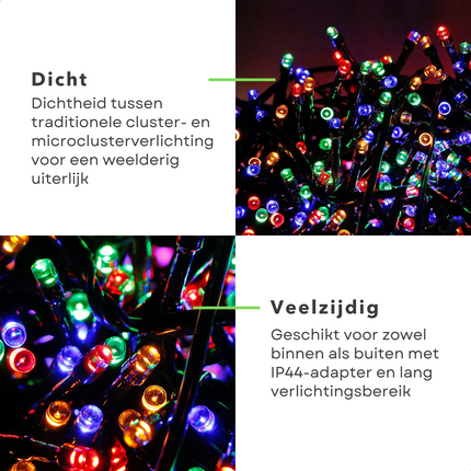 Cheqo® Kerstverlichting - Kerstboomverlichting - Kerstlampjes - 1000 LED - 15M - Voor Binnen en Buiten - Timer - 8 Lichtfuncties - Lang Snoer - Multicolor - Gekleurde Kerstverlichting - Sfeerverlichting - Feestverlichting - Veelkleurig Kerstboomverlichting