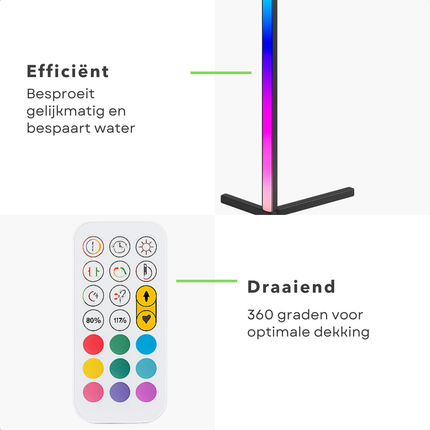 Cheqo® LED Hoeklamp RGB en Wit Licht – Staande Lamp met Muziek Sensor – Dimbaar Licht met Afstandsbediening – USB-C Oplader – 15W – 360 Lumen – Gaming Lamp – Sfeerverlichting Woonkamer – Slimme Verlichting – Disco Lamp – Thuis Bioscoop