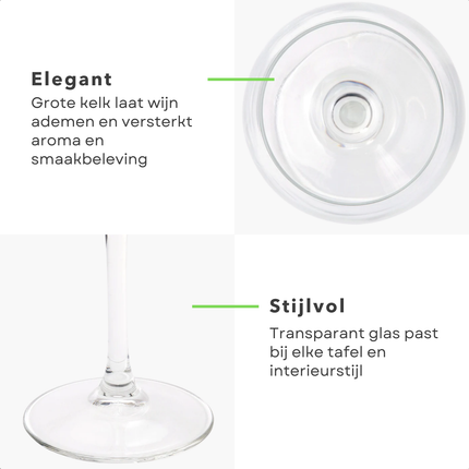 Cheqo® Wijnglazen Set - Wijnglazen - Wijnglazen 4 Stuks - Wijnglazenset 4 - Wijnglazen Set 4 - Wijnglas Set - Wijnglas - Wijnglazen voor Diner - Wijnglazen voor Borrel - Wijnglazen Cadeau