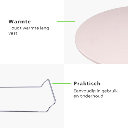 Cheqo® Pizzasteen voor BBQ & Oven - Keramiek 33 cm - Voor Barbecue en Oven - Pizzaplaat - Pizza Stone - Hittebestendig met Houder