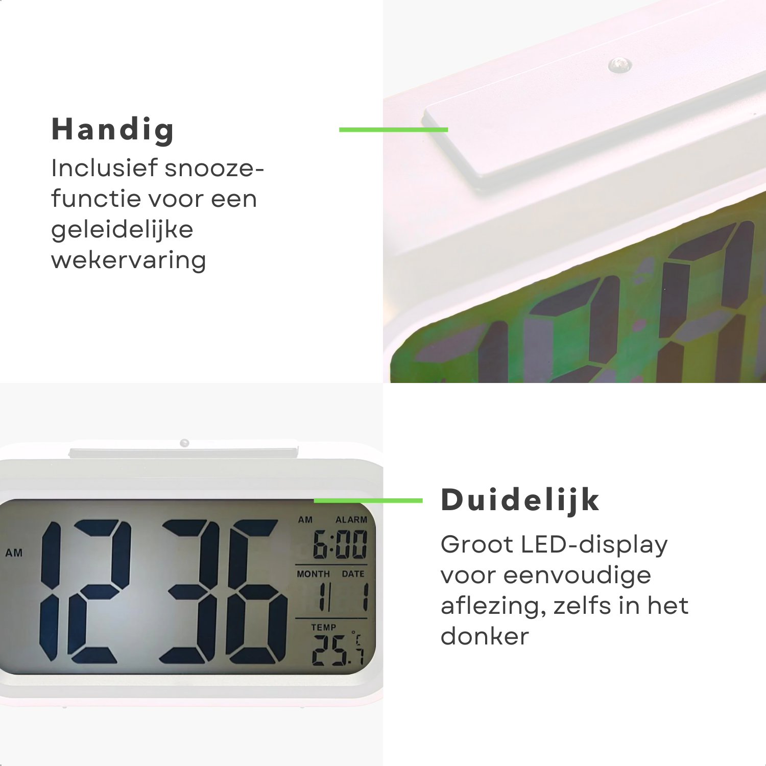 Digitale Reiswekker - Opvouwbare Kalender En Temperatuur En Timer LCD Klok Met Snooze Modus Groot Aantal Display Op Batterijen Compact Des Digitale Reiswekker - Opvouwbare Kalender En Temperatuur En Timer LCD Klok Met Snooze Modus Groot Aantal Display Op Batterijen Compact Des
