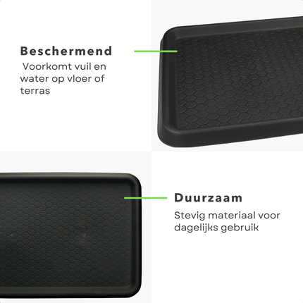Cheqo® Laarzentray - Schoenenbak - Schoenentray - Laarzenbak - Schoenbak - Schoenmat - Schoenenmat - Laarzenmat - Schoenen Opvangbak - Laarzen Opvangbak - Tray voor Schoenen - Tray voor Laarzen - Zwarte Laarzentray