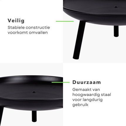 Cheqo® Vuurschaal - Vuurkorf - Terrashaard - Terrasverwarmer Staal - Voor Tuin en Terras