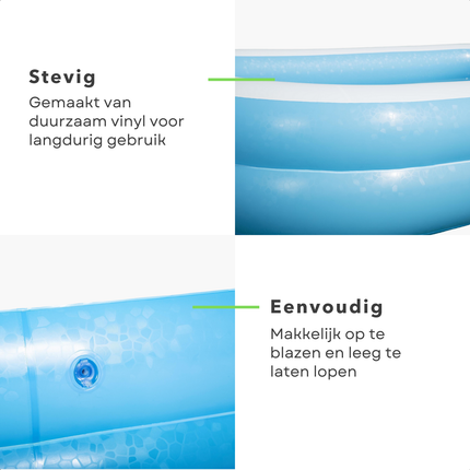 Cheqo® Opblaasbaar Zwembad - Opblaasbad - Familiezwembad - Stevig Vinyl