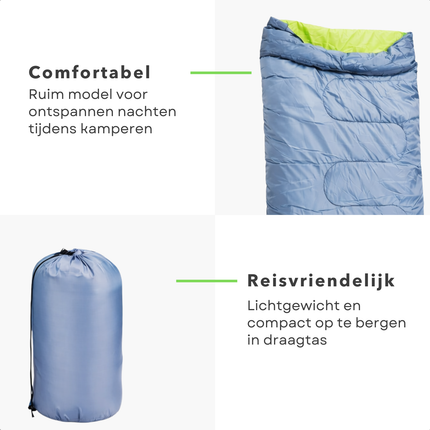 Cheqo® Slaapzak Envelop - Slaapzak Dekenmodel - Zomerslaapzak - Slaapzak Volwassenen - Slaapzak Camping - Slaapzak Kamperen - Slaapzak Festival - Reisslaapzak - Lichtgewicht Slaapzak - Dunne Slaapzak