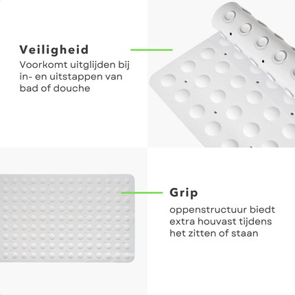 Cheqo® Antislip Badmat - Antislip Douchemat - Douchemat Antislip - Badmat Antislip - Antislipmat Douche - Antislipmat Bad - Douchemat - Badmat - Antislipmat - Badmat met Zuignappen - Douchemat met Zuignappen