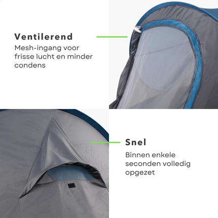 Cheqo® Pop Up Tent - Pop Up Tent 1 Persoons - Festival Tent - Kampeertent - Camping Tent - Lichtgewicht Tent - Blauwe Pop Up Tent