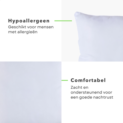 Cheqo® Microvezel Kussen 60x60 - Comfortabel Hoofdkussen - Zacht en Ondersteunend
