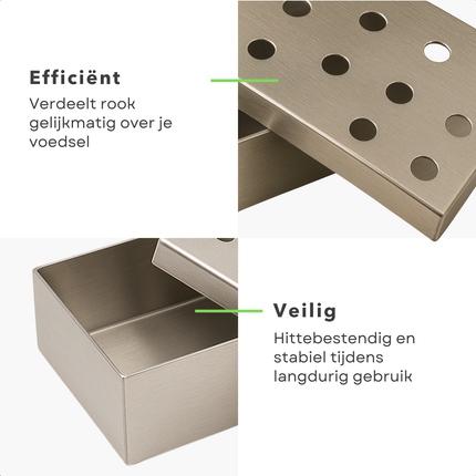 Cheqo® BBQ Rookbox RVS - Smoker Box - Perfect voor BBQ - Rookdoos - Smokerbox - Barbecue