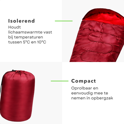 Cheqo® Mummy Slaapzak - Slaapzak Volwassenen - Zomerslaapzak - Lente Slaapzak - Slaapzak Met Capuchon - Lichtgewicht Slaapzak - Compacte Slaapzak - Slaapzak Camping - Slaapzak Festival