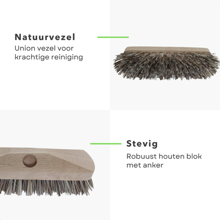 Cheqo® Luiwagen - Schrobbezem - Schrobborstel - Schrobber - Luiwagen Borstel - Schrobbeze - Schrobborstel Zonder Steel - Houten Luiwagen - Houten Schrobborstel - Bruine Luiwagen - Vloer Schrobborstel