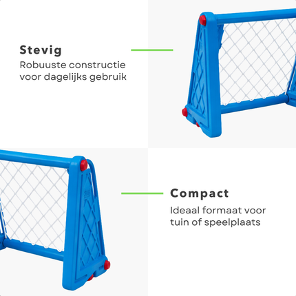 Cheqo® Voetbaldoel - Voetbalgoal - Voetbaldoeltje - Mini Voetbaldoel - Voetbaldoel Kinderen - Voetbalgoal Kinderen - Voetbaldoel Buiten - Voetbaldoel Tuin - Blauw Voetbaldoel