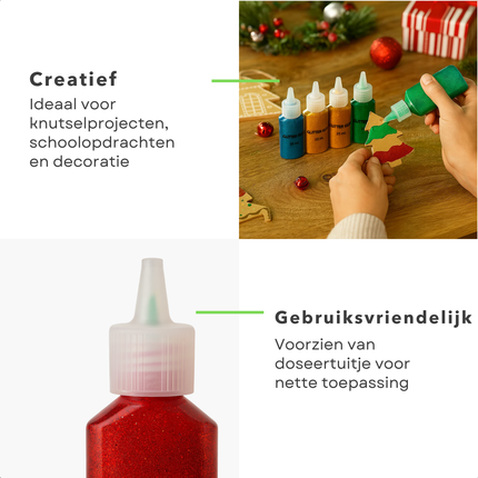 Cheqo® Lijm Parelmoer - Knutsel Lijm - Hobbylijm - Parelmoer Kleuren - Lijm Voor Knutselen - Decoratieve Lijm - Lijm Voor Hobby - Lijm Voor Creatief Gebruik - Hobbylijm