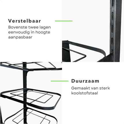 Cheqo® Pannenrek - Verstelbaar Pannenrek - Pannen Organizer - Pannen Opbergrek - Keukenrek Voor Pannen - Pannenrek Staand - Pannenrek Keukenkast - Pannenrek Voor Pannen En Deksels - Zwart Pannenrek