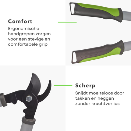 Cheqo® Snoeischaar 48 cm - Heggenschaar - Snoei Schaar - Takkenschaar - Tuingereedschap - Aluminium Takkenknipper