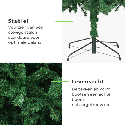 Cheqo® Kunstkerstboom PVC - Kunst Kerstboom - 300 cm - Levensecht PVC - Grote Binnenboom met Stalen Standaard