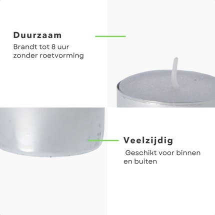 Cheqo® Theelichten 8 Uur - Waxinelichtjes - Kaarsjes - Witte Theelichtjes Set - Lange Brandduur Kaarsen - 25 Stuks