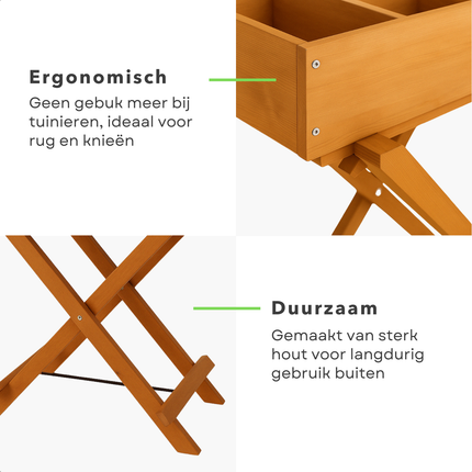 Cheqo® Houten Kweektafel op Poten - Plantenbak voor Kweken - Moestuinbak - Verhoogde Kruidentafel - Moestuin Bak - Kweektuin - Kweekbak - Kruidenbak