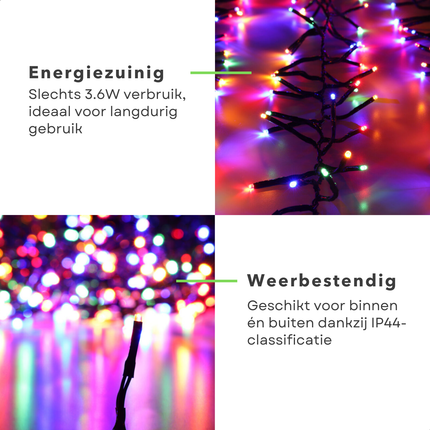 Cheqo® Kerstboomverlichting LED - Kerstlampjes - Kerstverlichting - Kerstboom Verlichting - Multicolor - 576 LED - Buitenverlichting met Timer - Energiezuinig