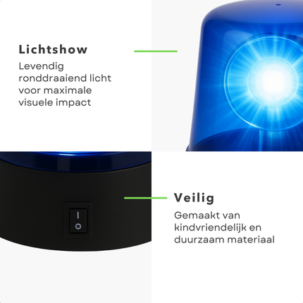 Cheqo® Politie Zwaailicht - Zwaailamp - Sirene - Politie Speelgoed - Blauw Licht